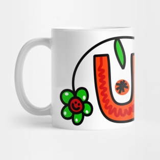 Letter U abc monogram hand drawn colorful alphabet Mug